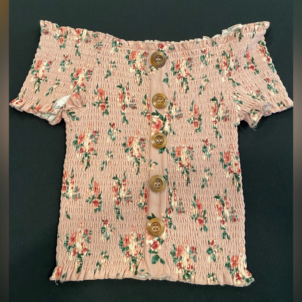 Pink Floral Off Shoulder Top by Orange Kiss Size Small 💕